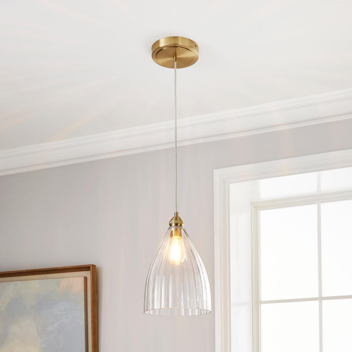 Churchgate Allexton Glass Ceiling Fitting Brass – image 1