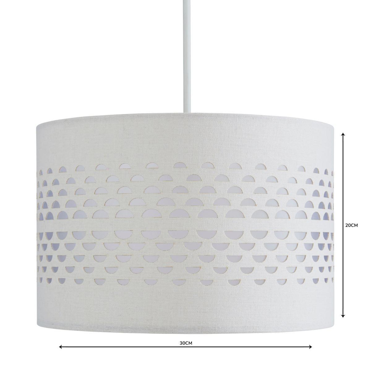 Hanbury Cut Out 30cm Drum Ivory Shade Ivory (White) – image 4