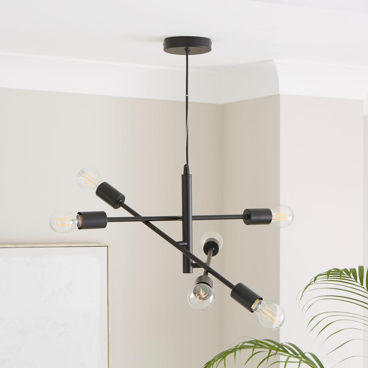 Koppla 6 Light Pendant Ceiling Fitting Black – image 2