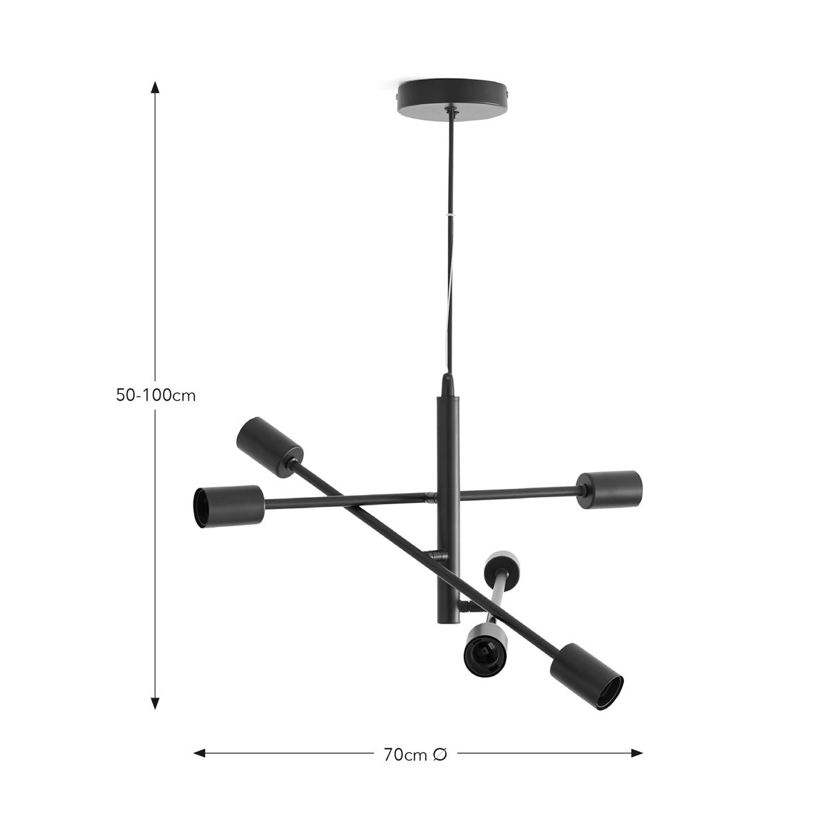 Koppla 6 Light Pendant Ceiling Fitting Black – image 6