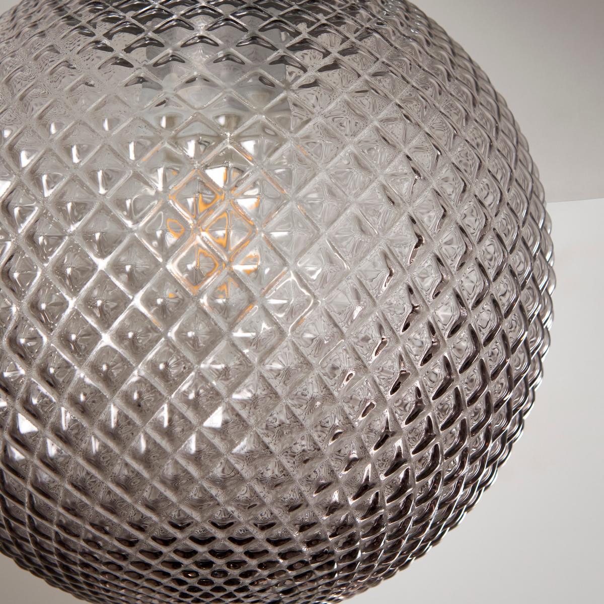 Tropic Bathoom Faceted Sphere 1 Light Flush Ceiling Fitting Grey – image 3