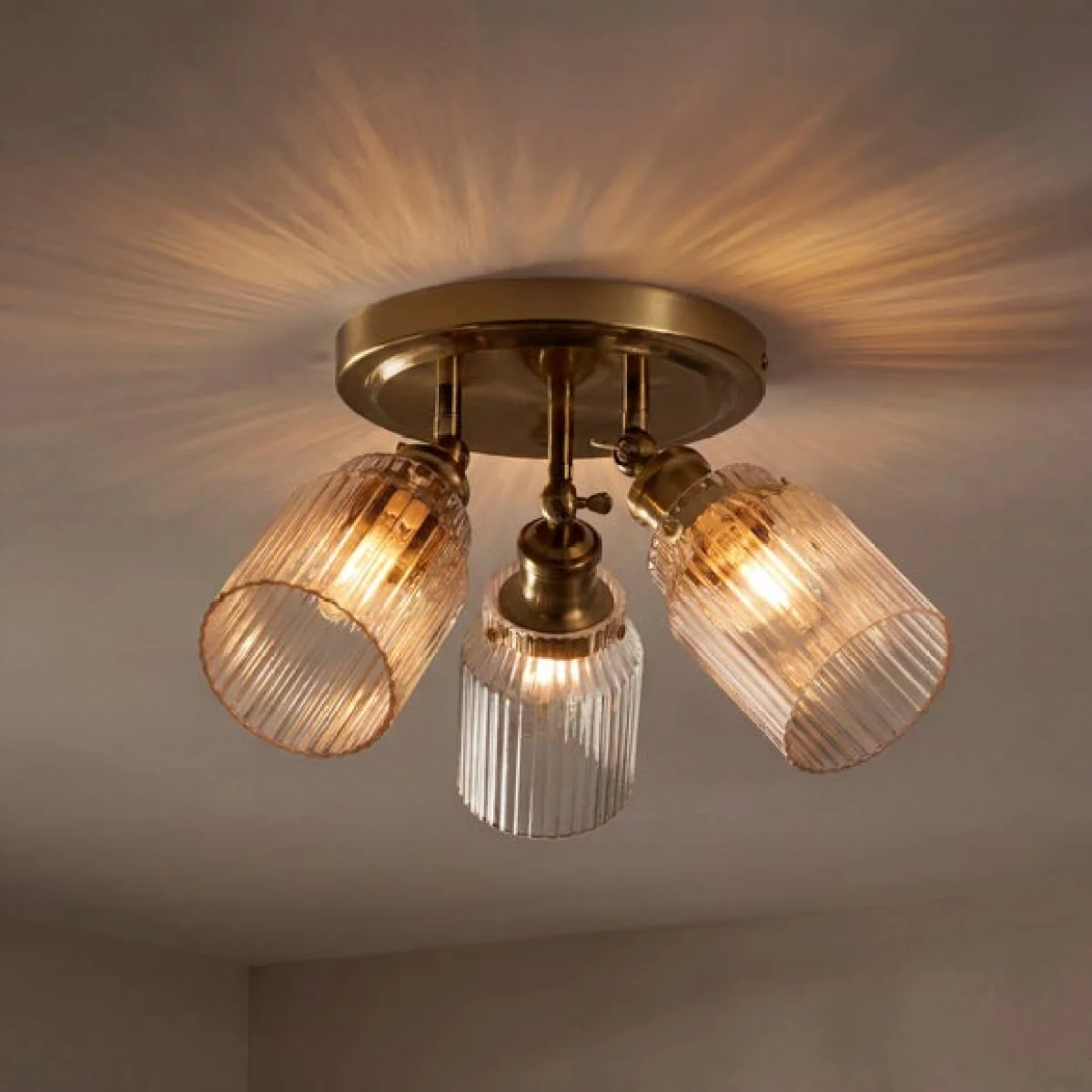 Tobias Industrial Ribbed 3 Light Adjustable Semi Flush Spotlight – image 2