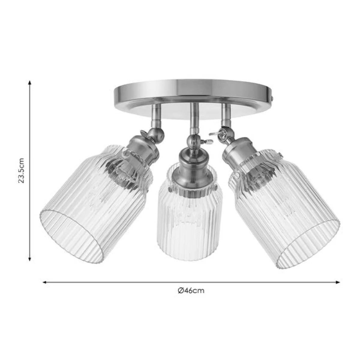 Tobias Industrial Ribbed 3 Light Adjustable Semi Flush Spotlight – image 6