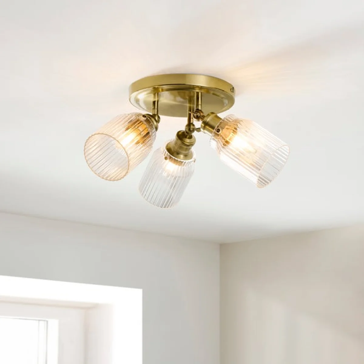 Tobias Industrial Ribbed 3 Light Adjustable Semi Flush Spotlight – image 7