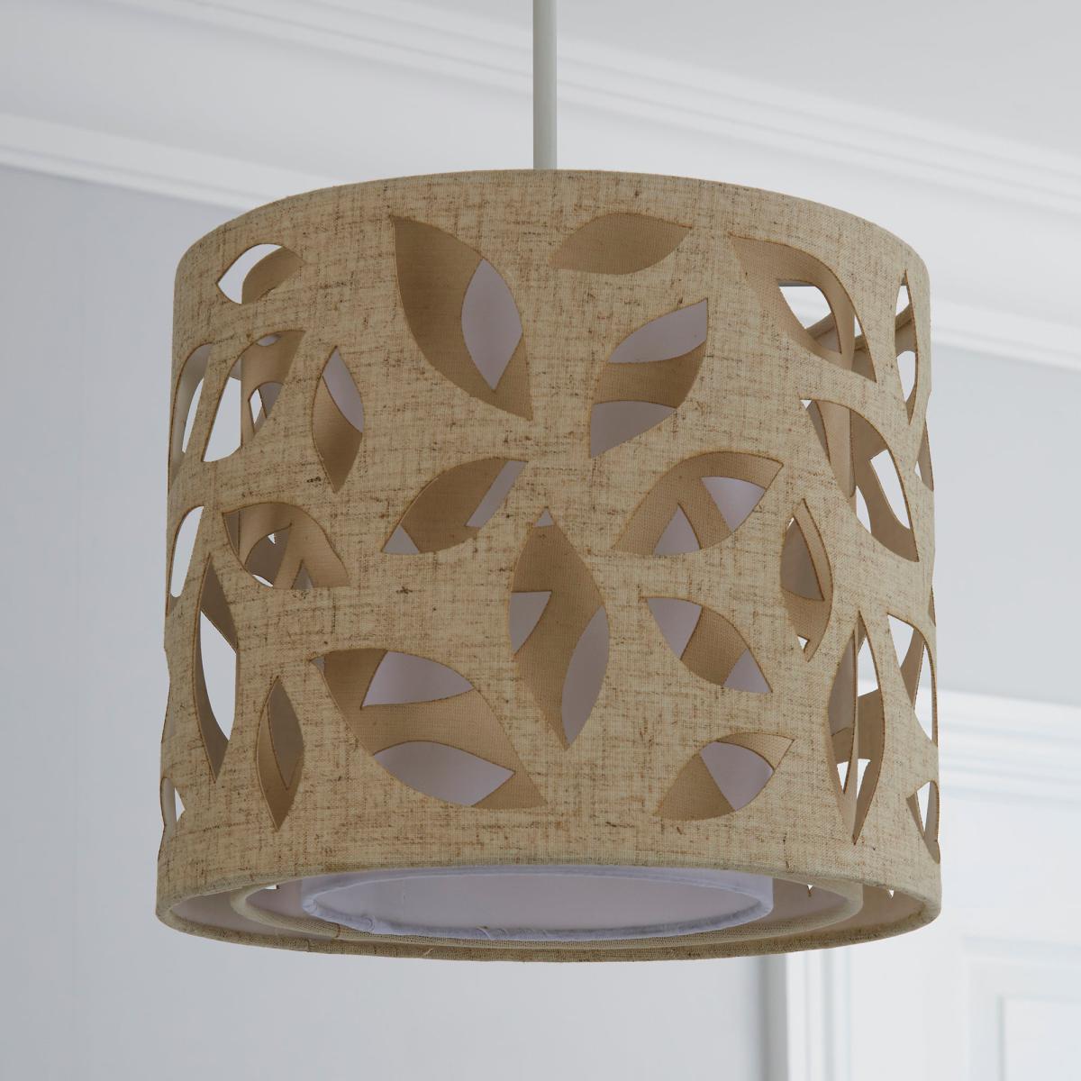 Botanical Leaf Cut Out 25cm Drum Natural Shade Cream – image 2