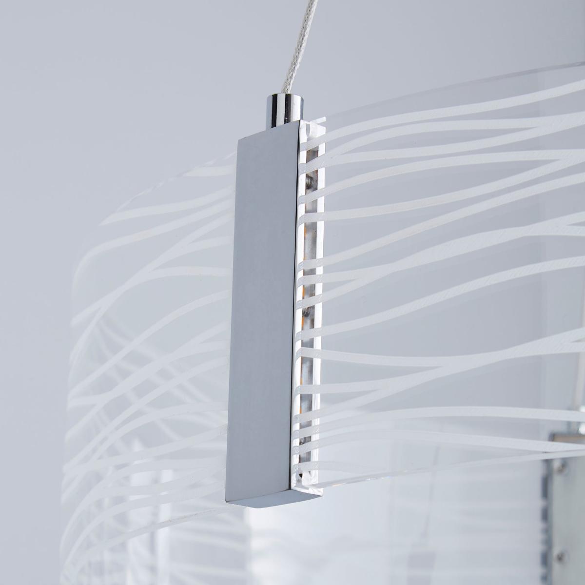 Clee Etched Integrated LED Hoop Ceiling Fitting Chrome – image 3