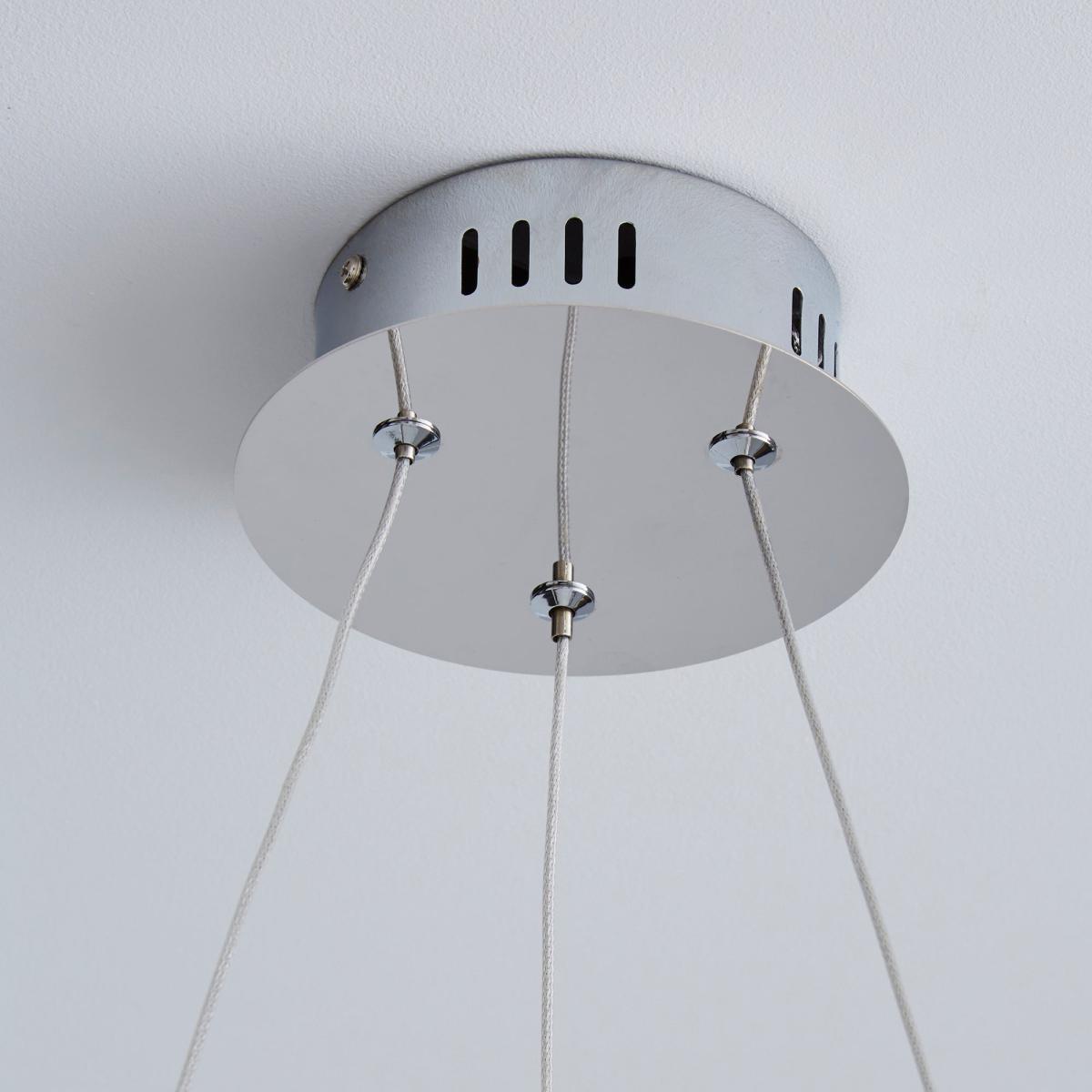 Clee Etched Integrated LED Hoop Ceiling Fitting Chrome – image 4