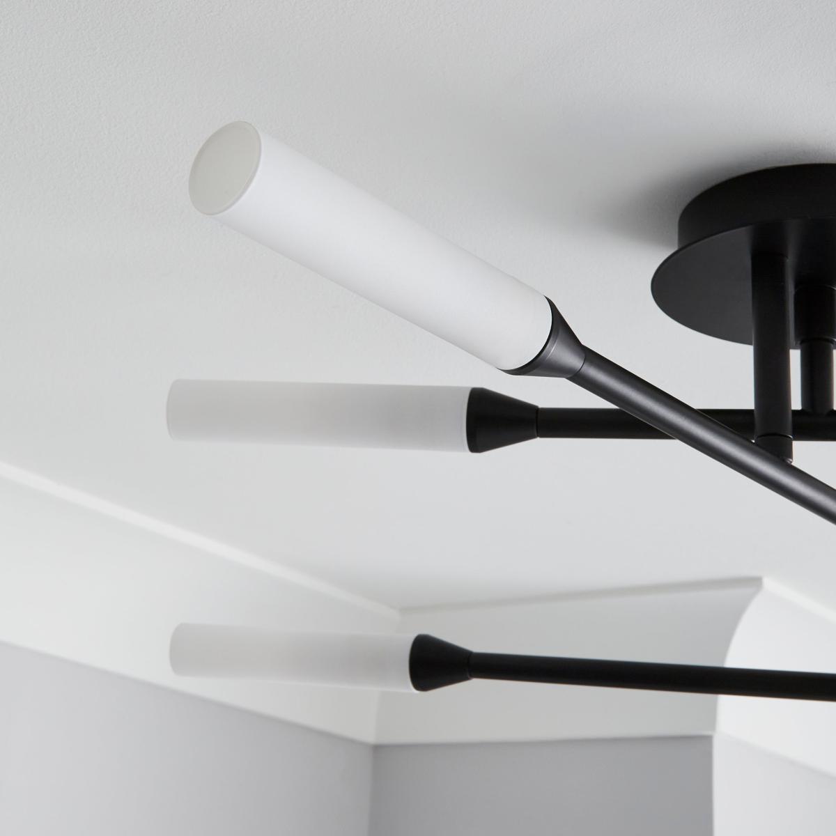 Elements Fontain 6 Light Ceiling Fitting 70cm Black – image 3