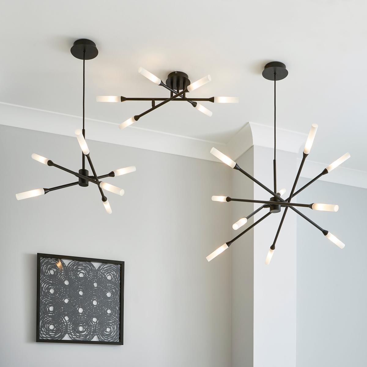 Elements Fontain 6 Light Ceiling Fitting 70cm Black – image 6