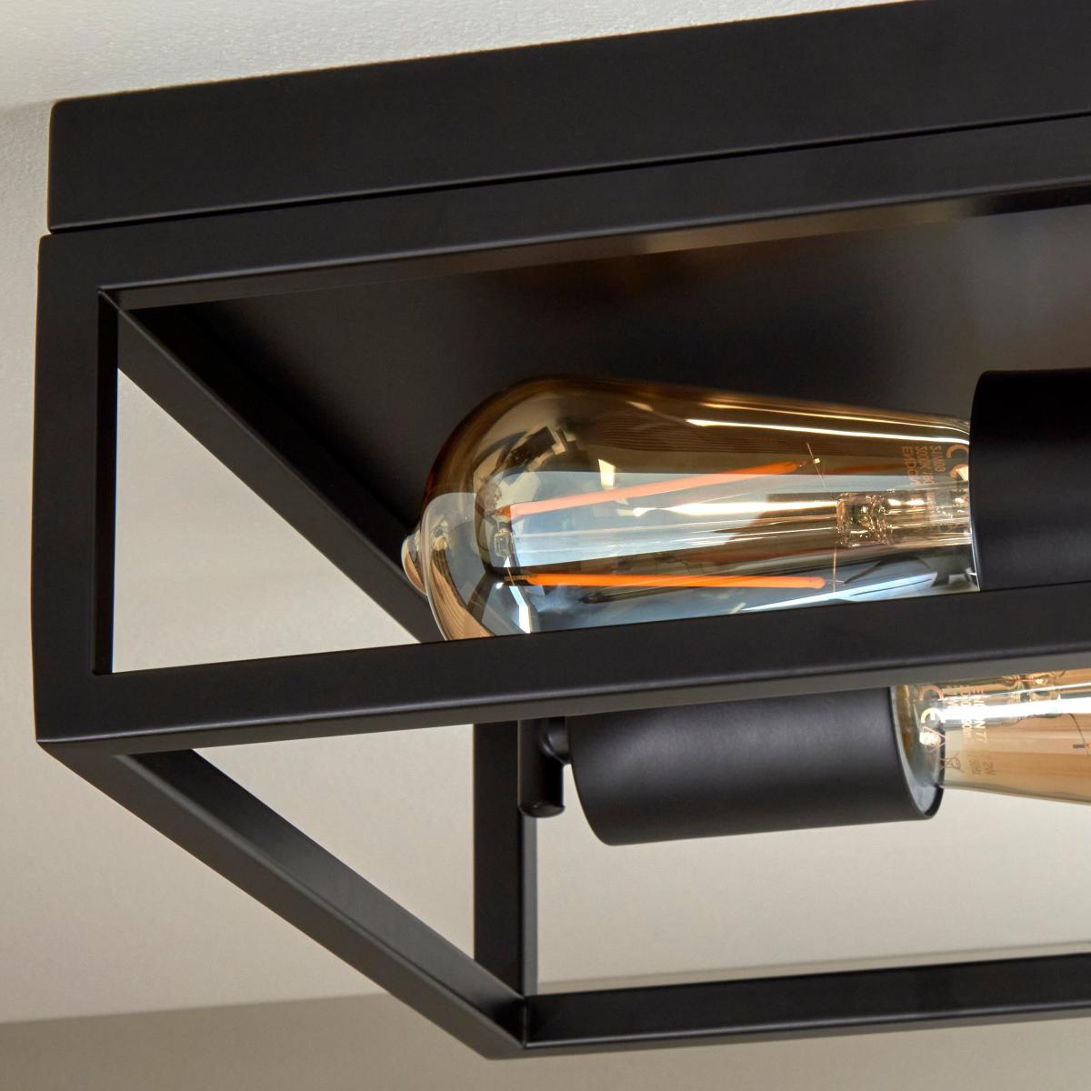 Bathroom London 2 Light Flush Fitting Black – image 4