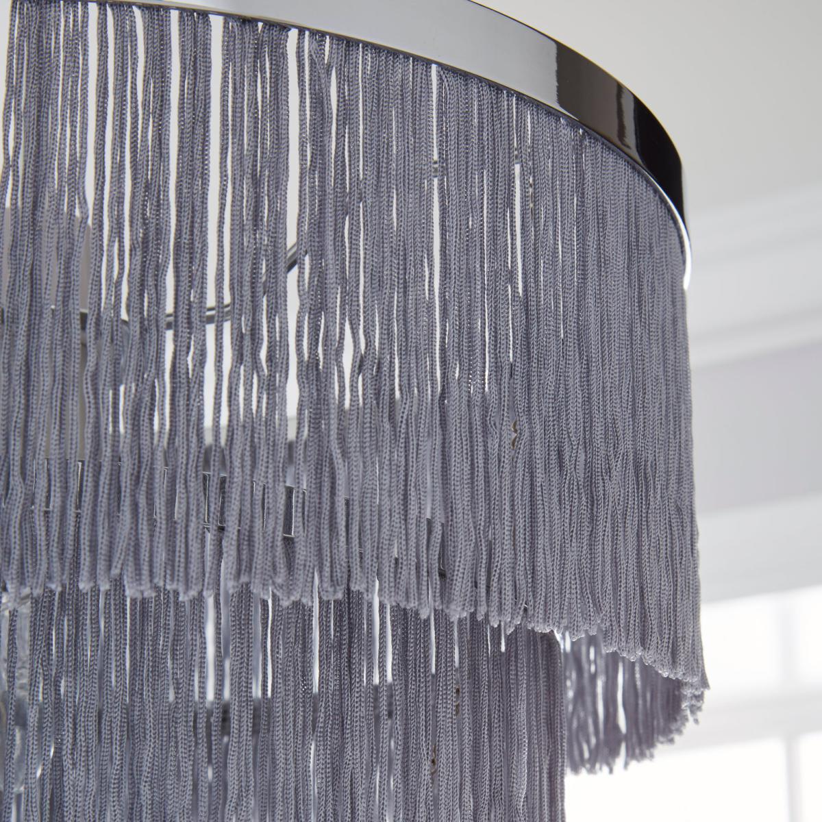 Jaz Fringe Grey Easy Fit Pendant Grey and Silver – image 3
