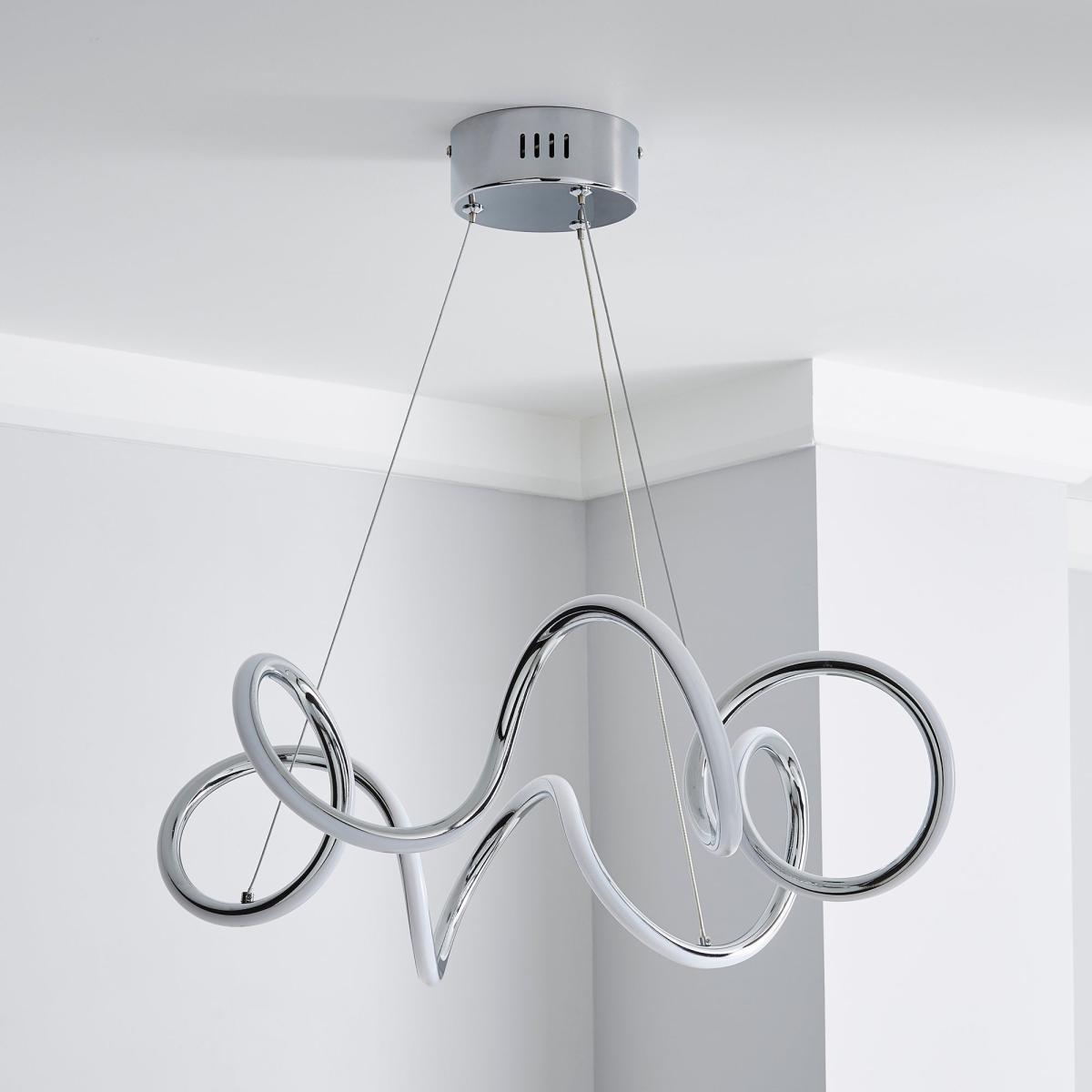 Skylar Curly LED Ceiling Fitting Chrome – image 2