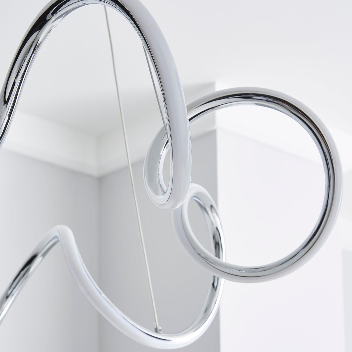 Skylar Curly LED Ceiling Fitting Chrome – image 3