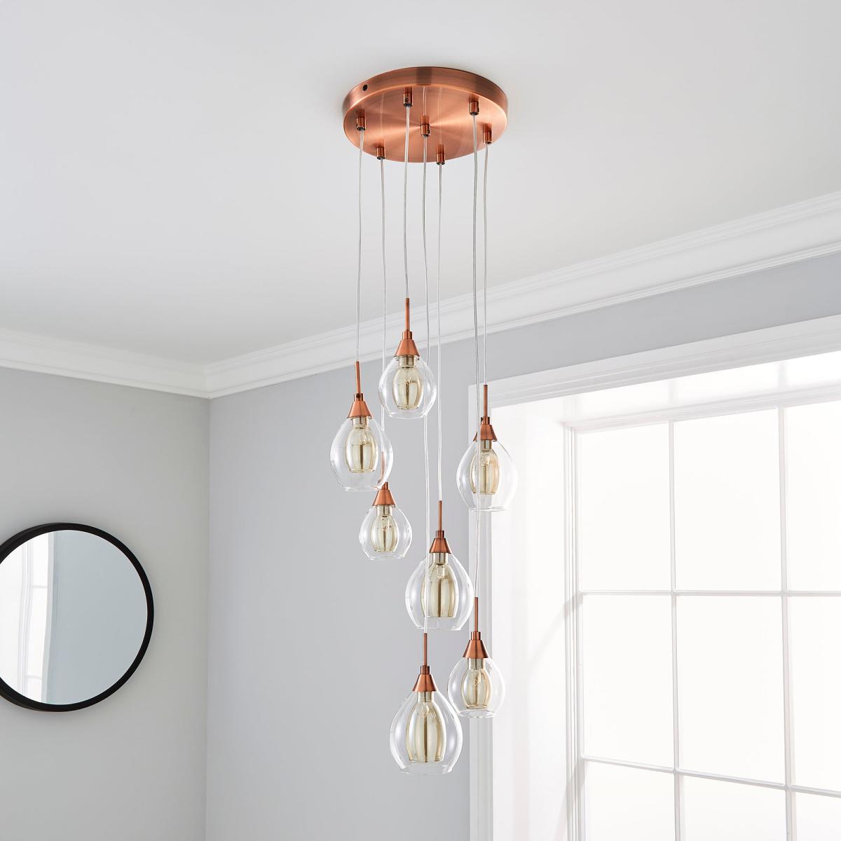 Eden 7 Light Ceiling Fitting Copper Copper – image 2