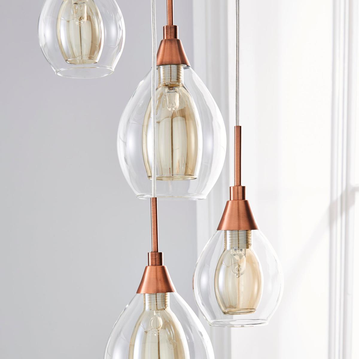 Eden 7 Light Ceiling Fitting Copper Copper – image 3