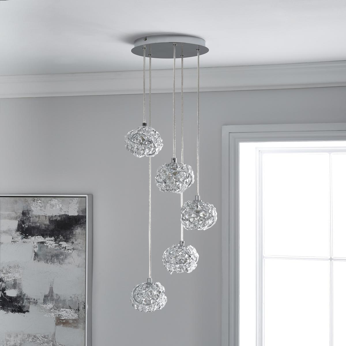 Cecilie 5 Light Cluster Ceiling Fitting Silver – image 2