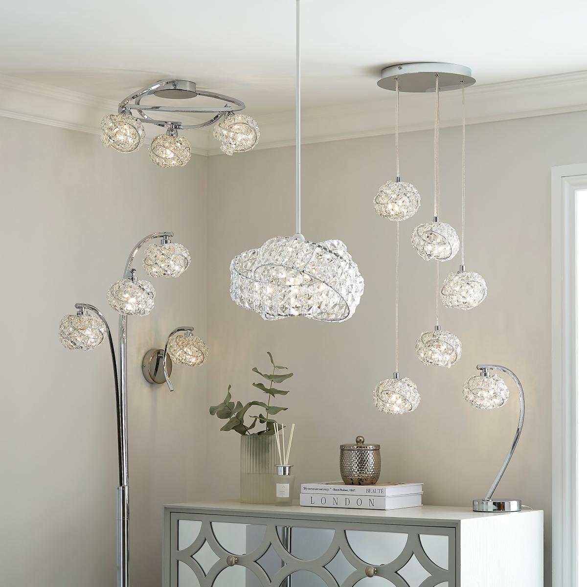 Cecilie 5 Light Cluster Ceiling Fitting Silver – image 6