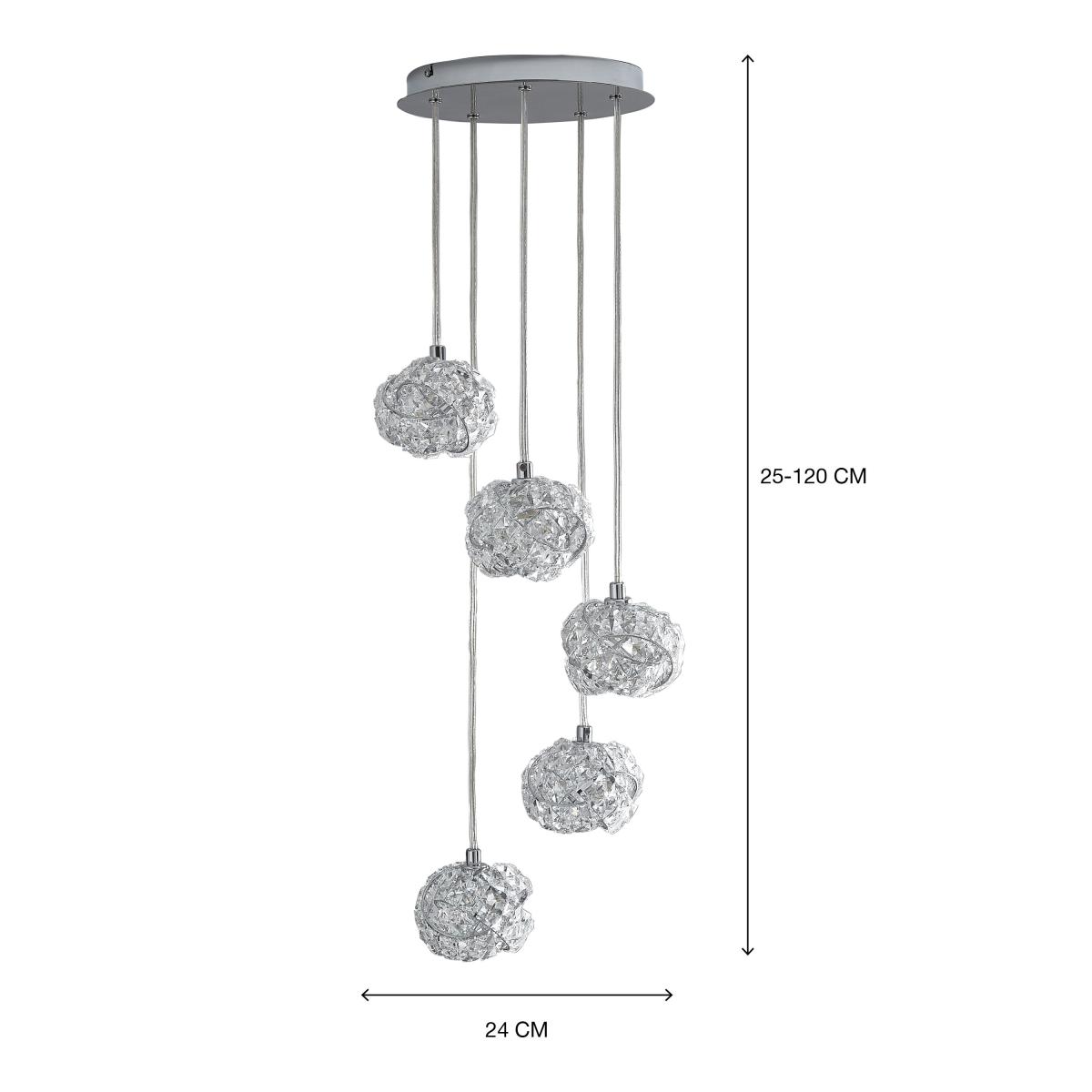 Cecilie 5 Light Cluster Ceiling Fitting Silver – image 7