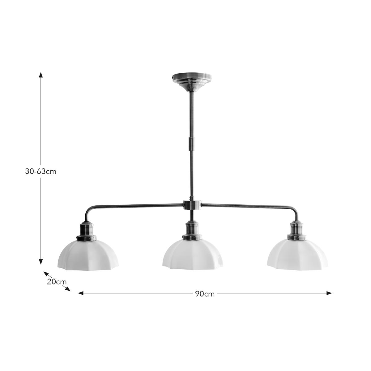 Hartfield 3 Light Diner Ceiling Fitting White – image 5