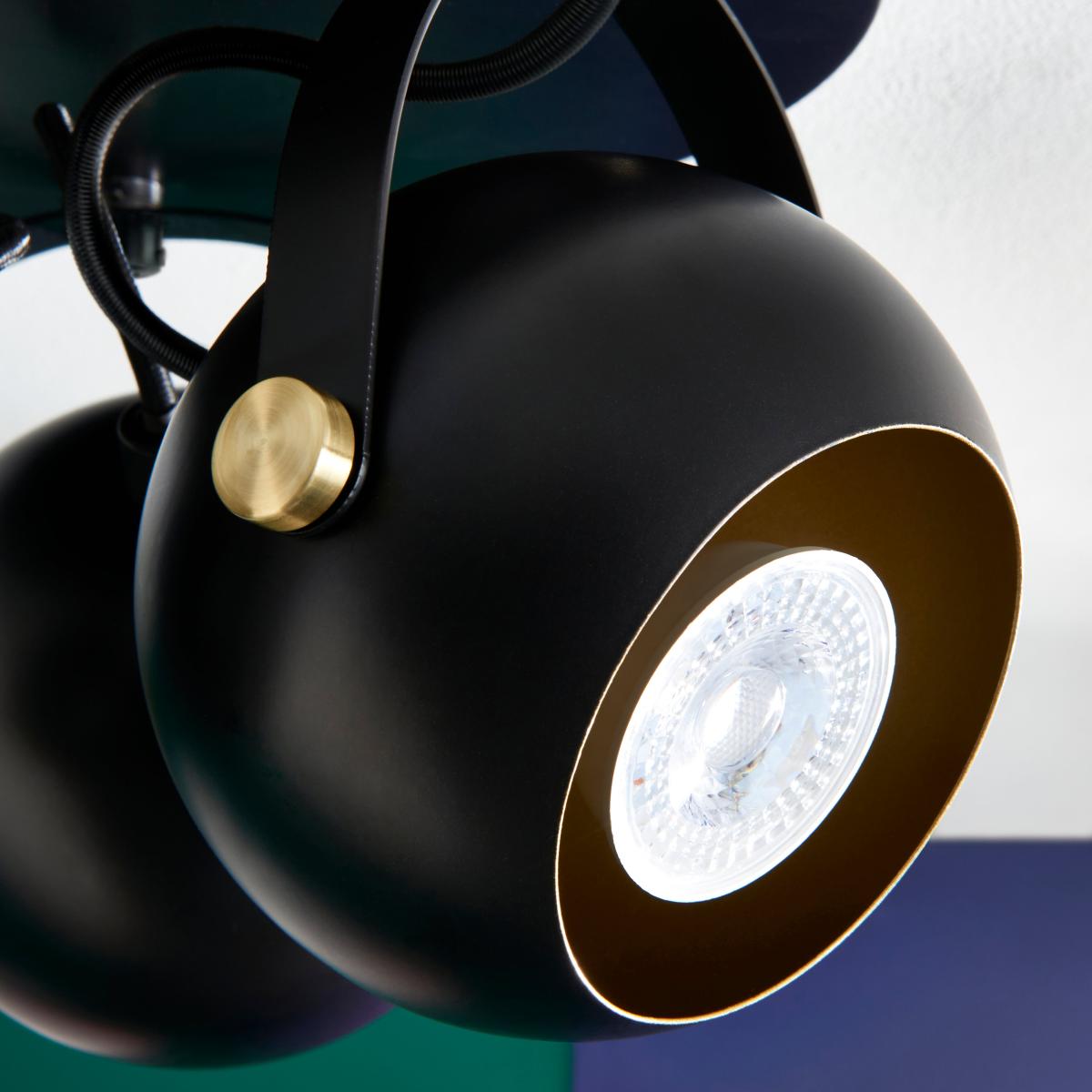 Elements Olympa 3 Light Adjustable Spotlight Black – image 3