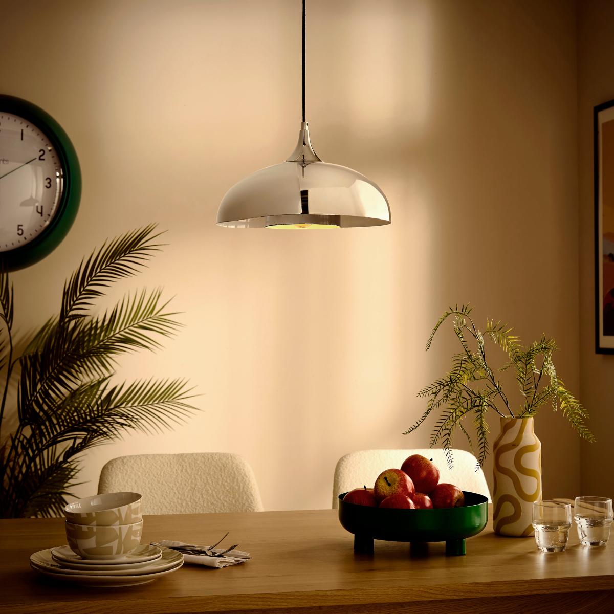 Elements Lennon Industrial 2 Tier Dome Pendant Light Chrome – image 3