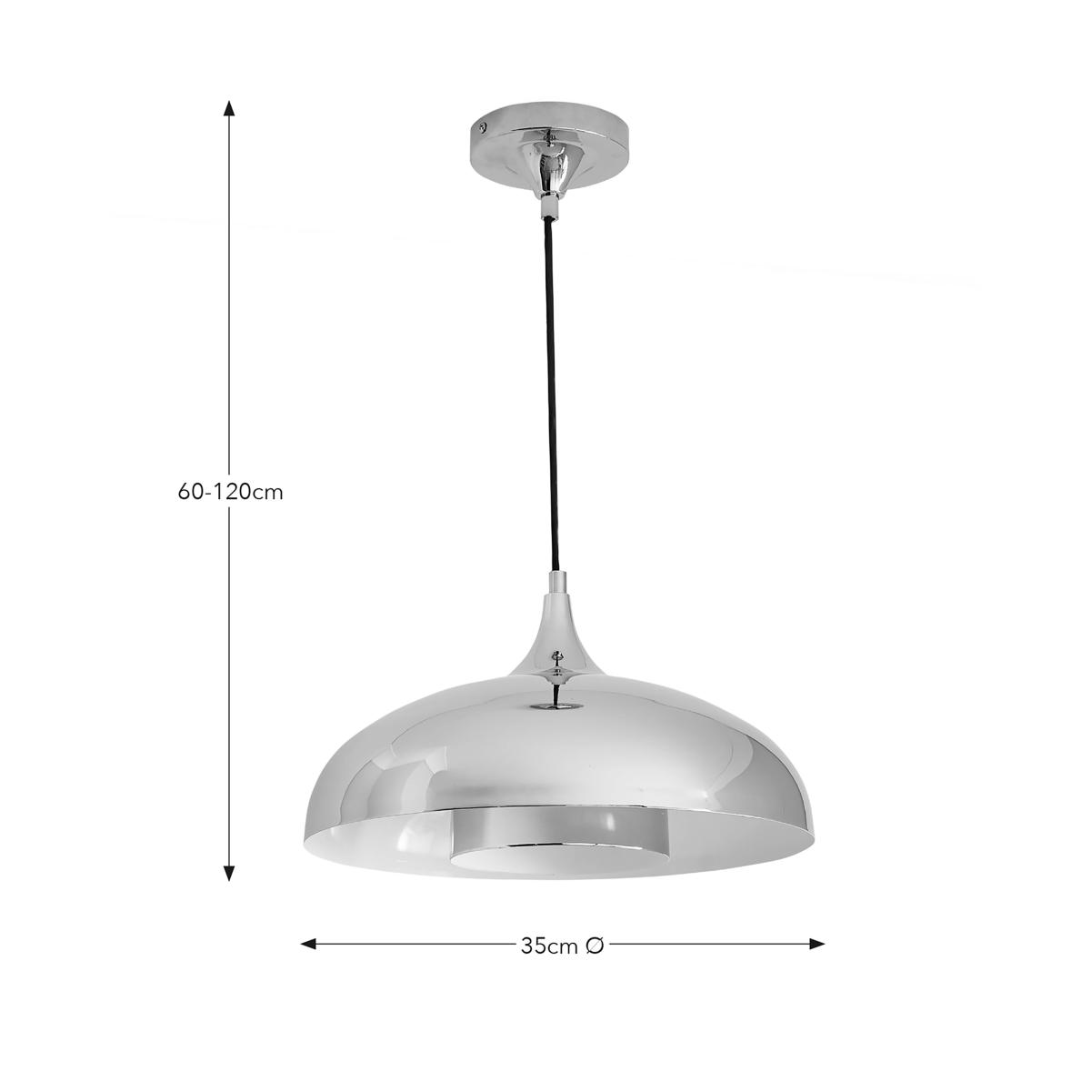 Elements Lennon Industrial 2 Tier Dome Pendant Light Chrome – image 6