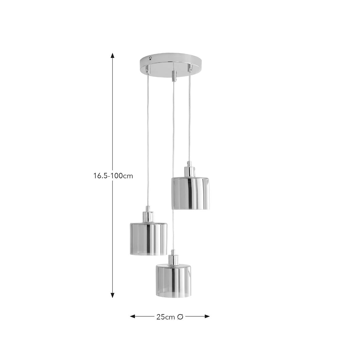 Erin 3 Light Cluster Ceiling Fitting Grey – image 7