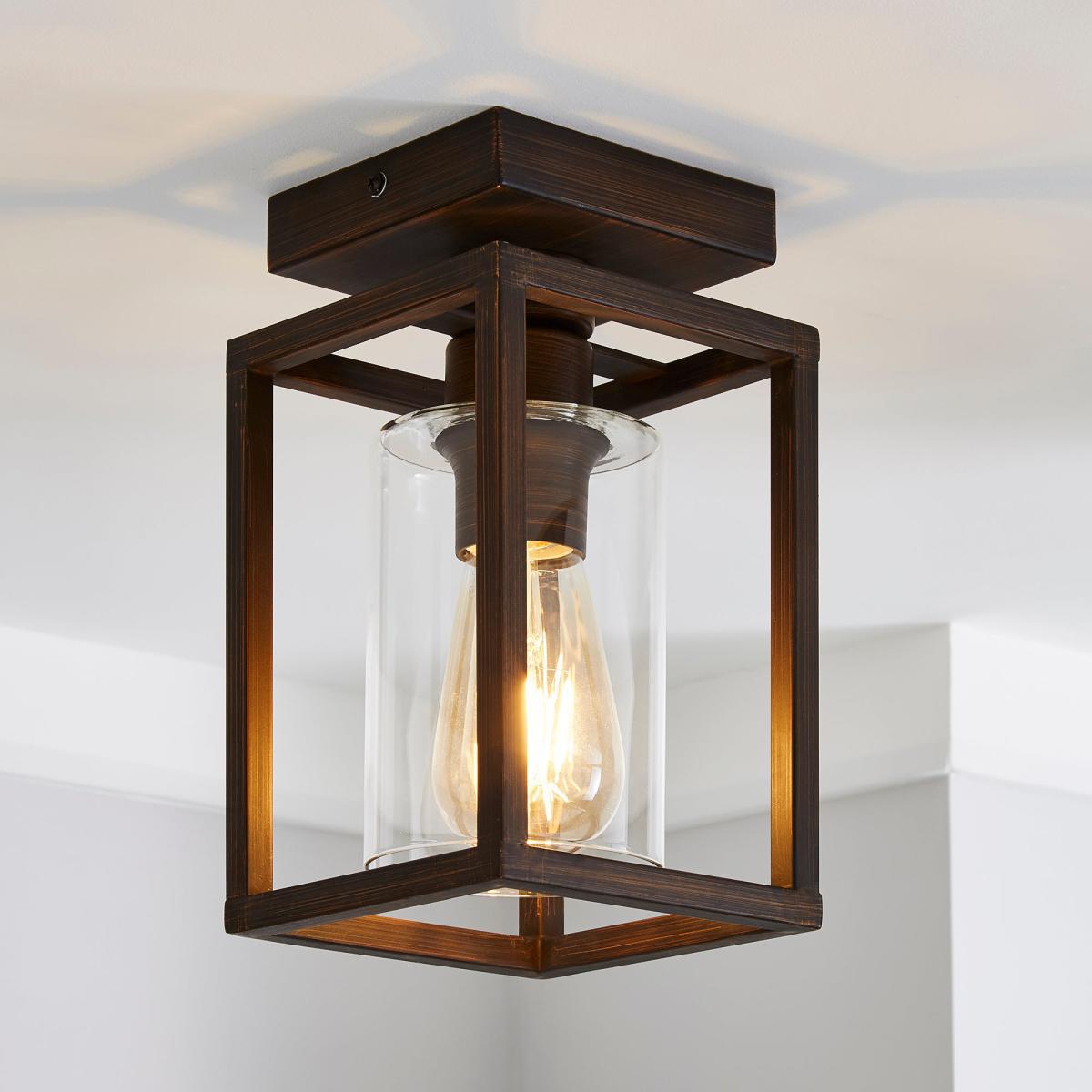 London Flush Ceiling Fitting Brown – image 1