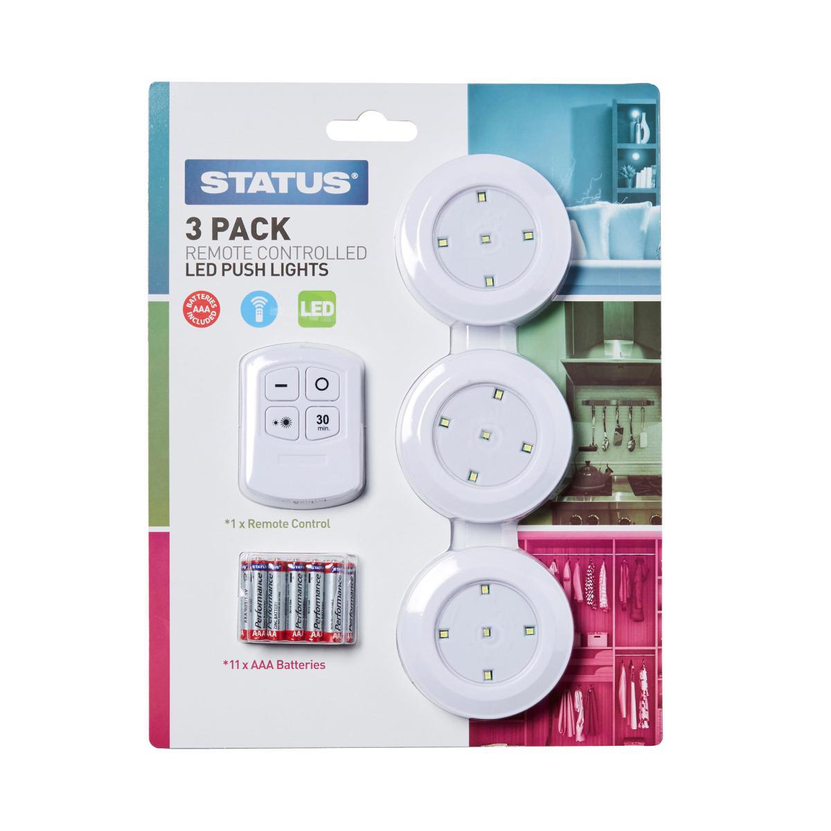 Status LED Multi Purpose Light With Remote 3 Pack White – image 5