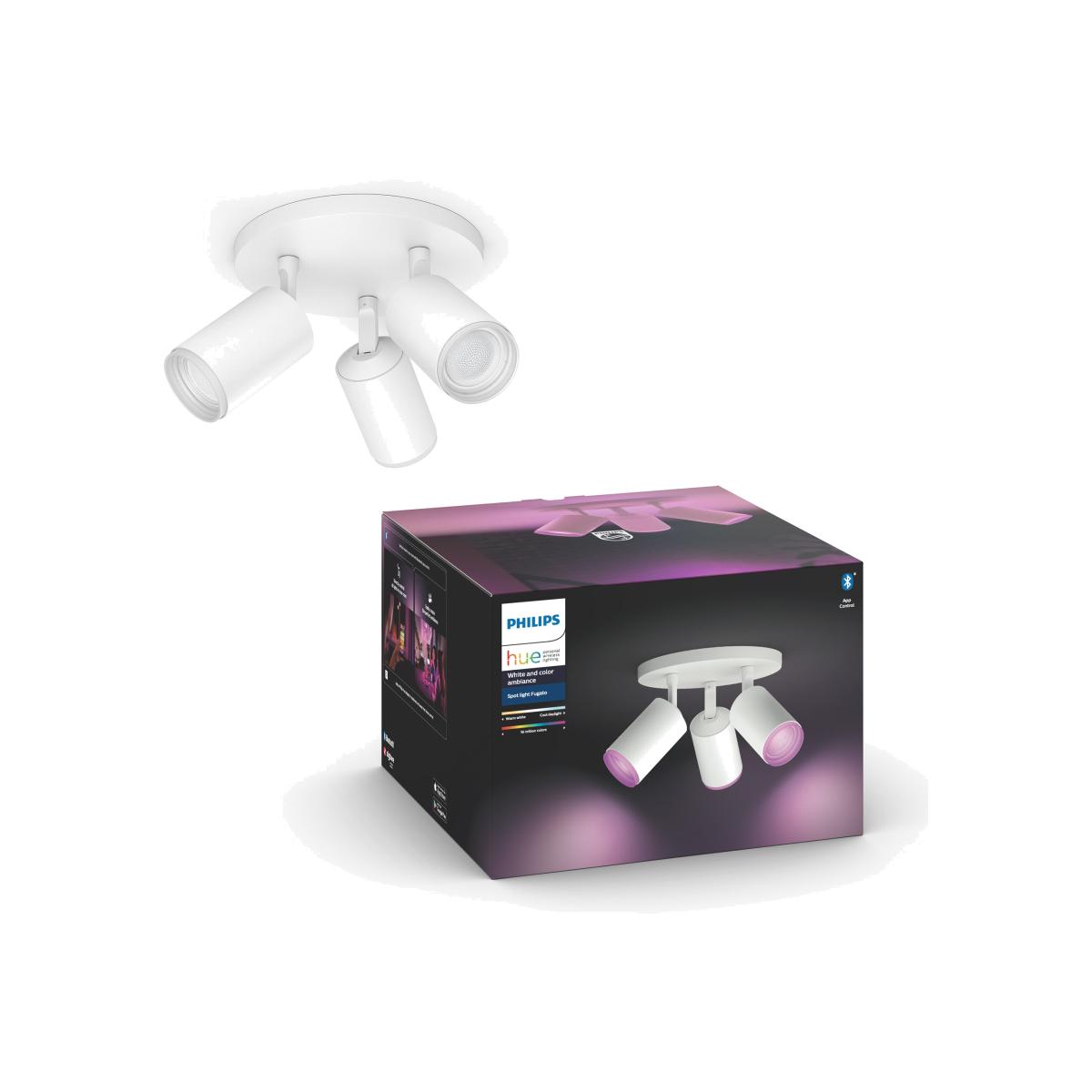 Philips HUE Fugato 3 Light Smart LED Ceiling Spotlight Plate White – image 1