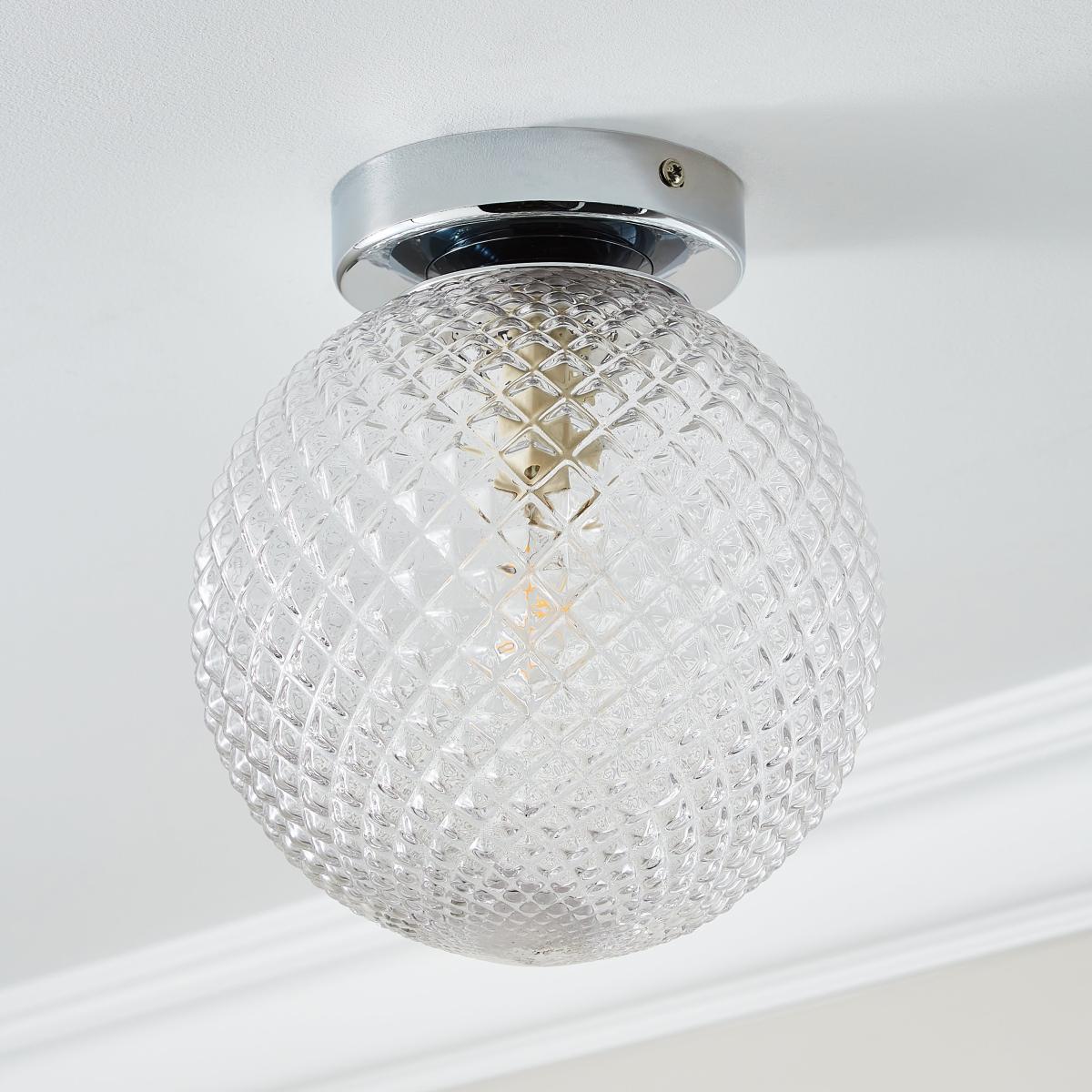 Vaughn 1 Light Globe Flush Ceiling Fitting Silver – image 2