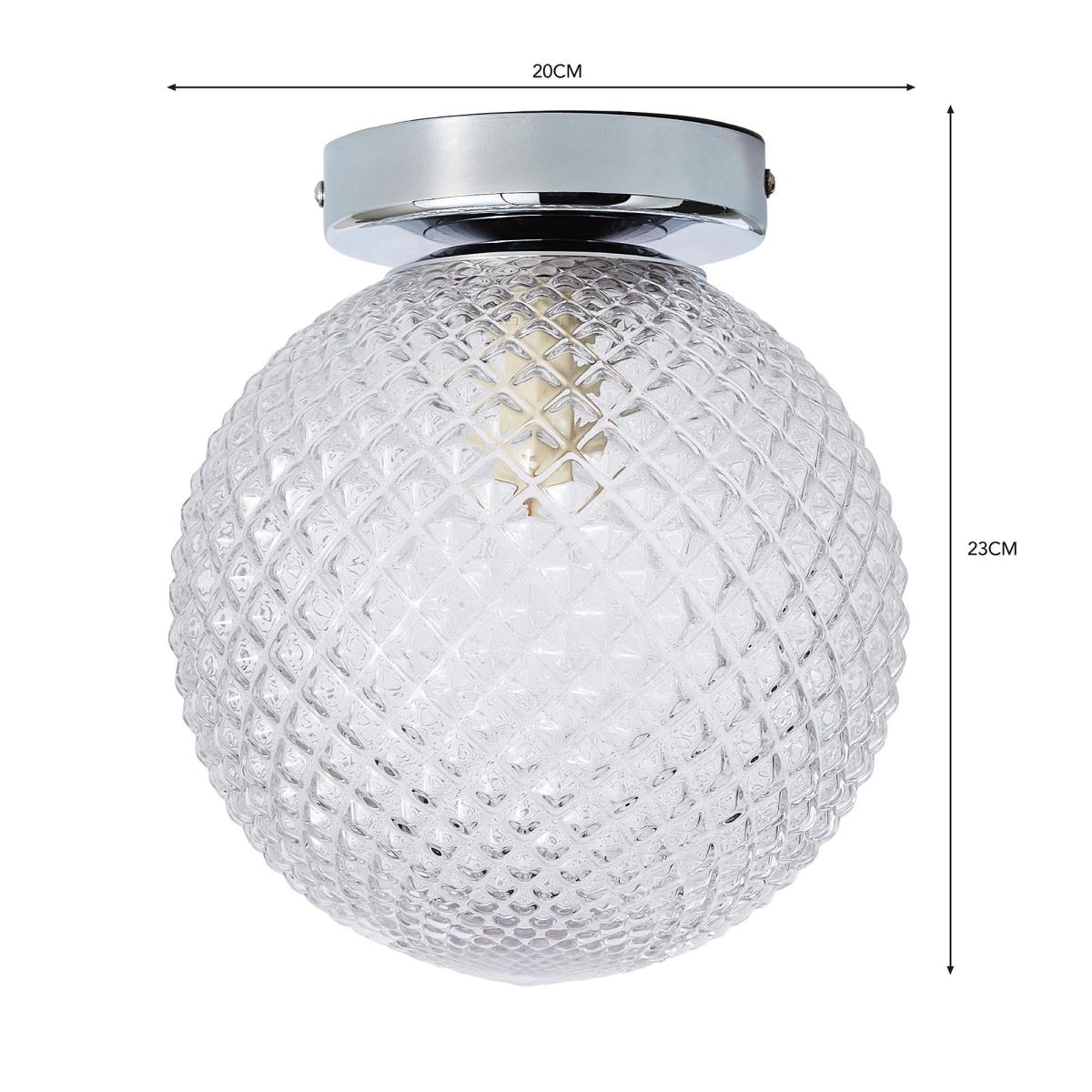 Vaughn 1 Light Globe Flush Ceiling Fitting Silver – image 5
