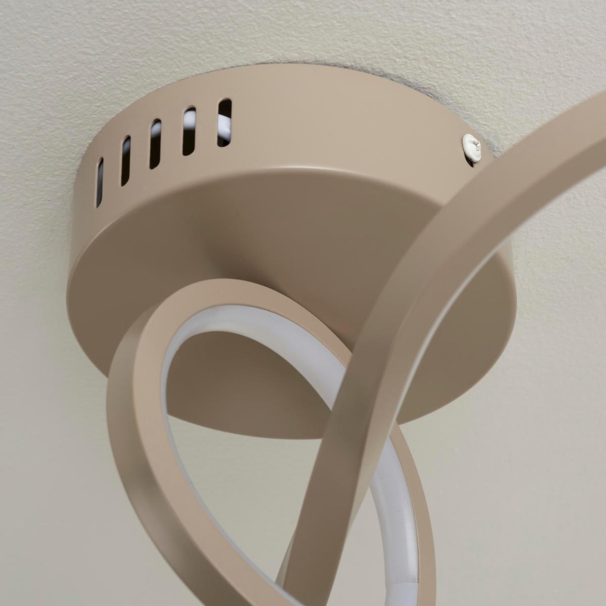Octtava LED Semi Flush Ceiling Fitting Beige – image 3