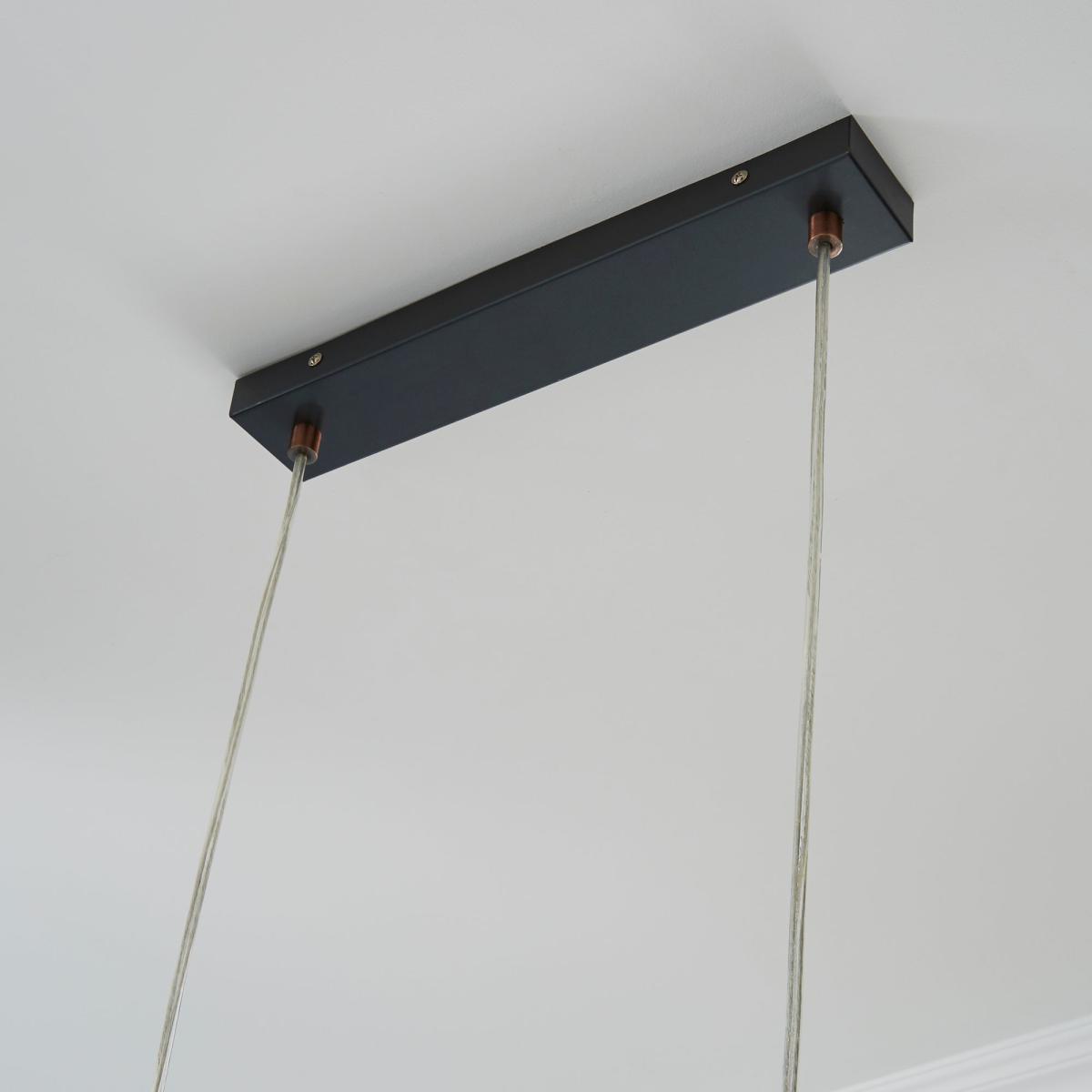 Logan 3 Light Bar Glass Diner Industrial Ceiling Fitting Clear – image 4