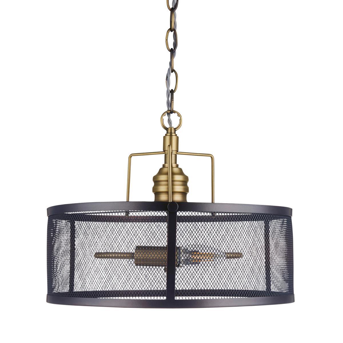 Kalix 2 Light Mesh Black Gold Ceiling Fitting Black – image 6