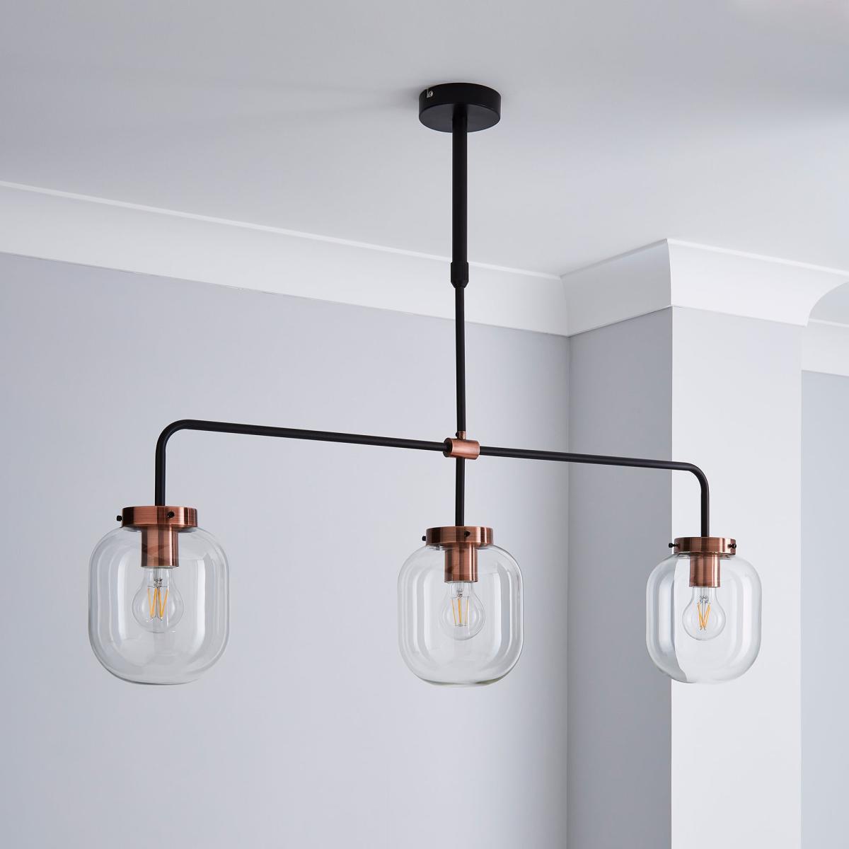 Dayo 3 Light Bar Ceiling Fitting Clear – image 2