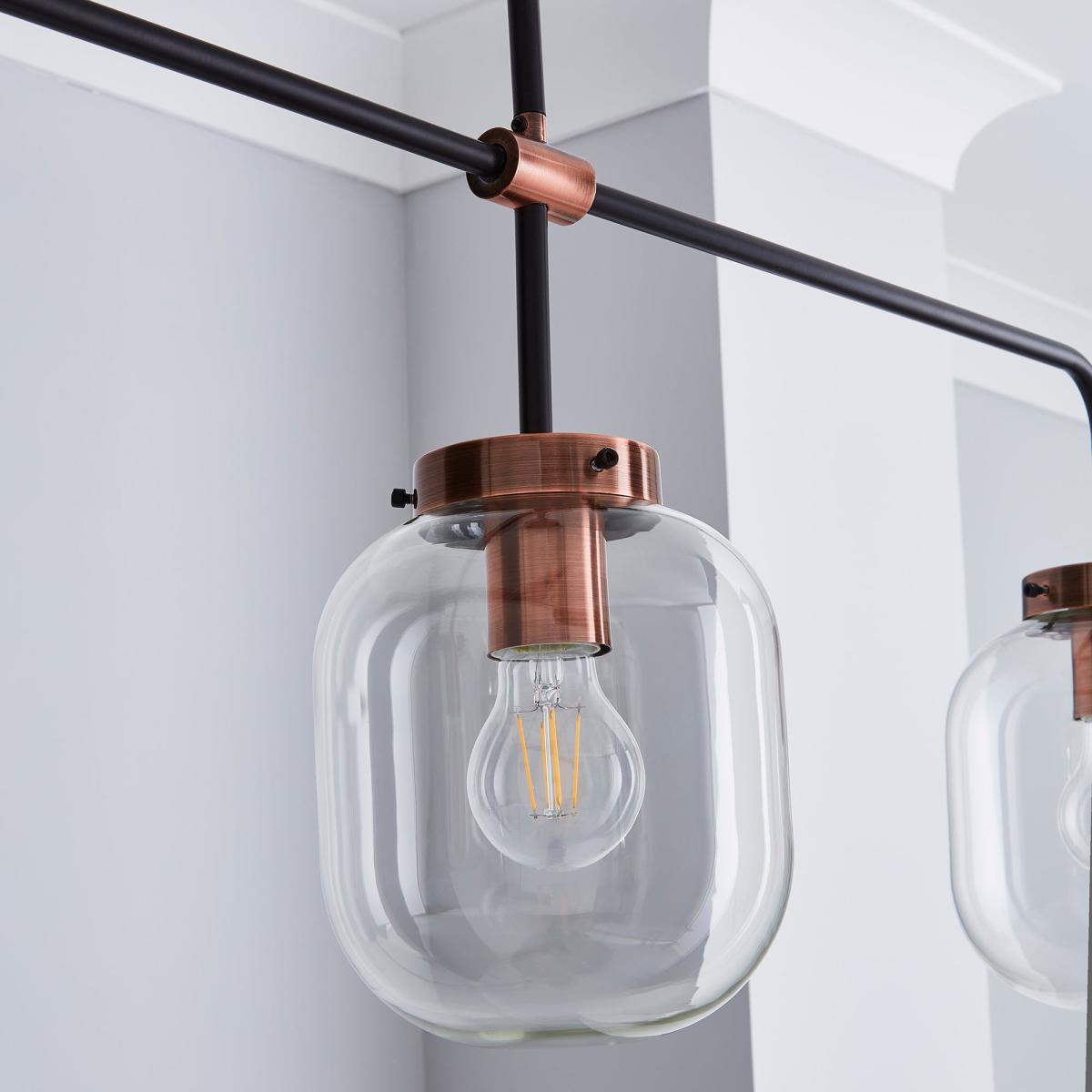 Dayo 3 Light Bar Ceiling Fitting Clear – image 3