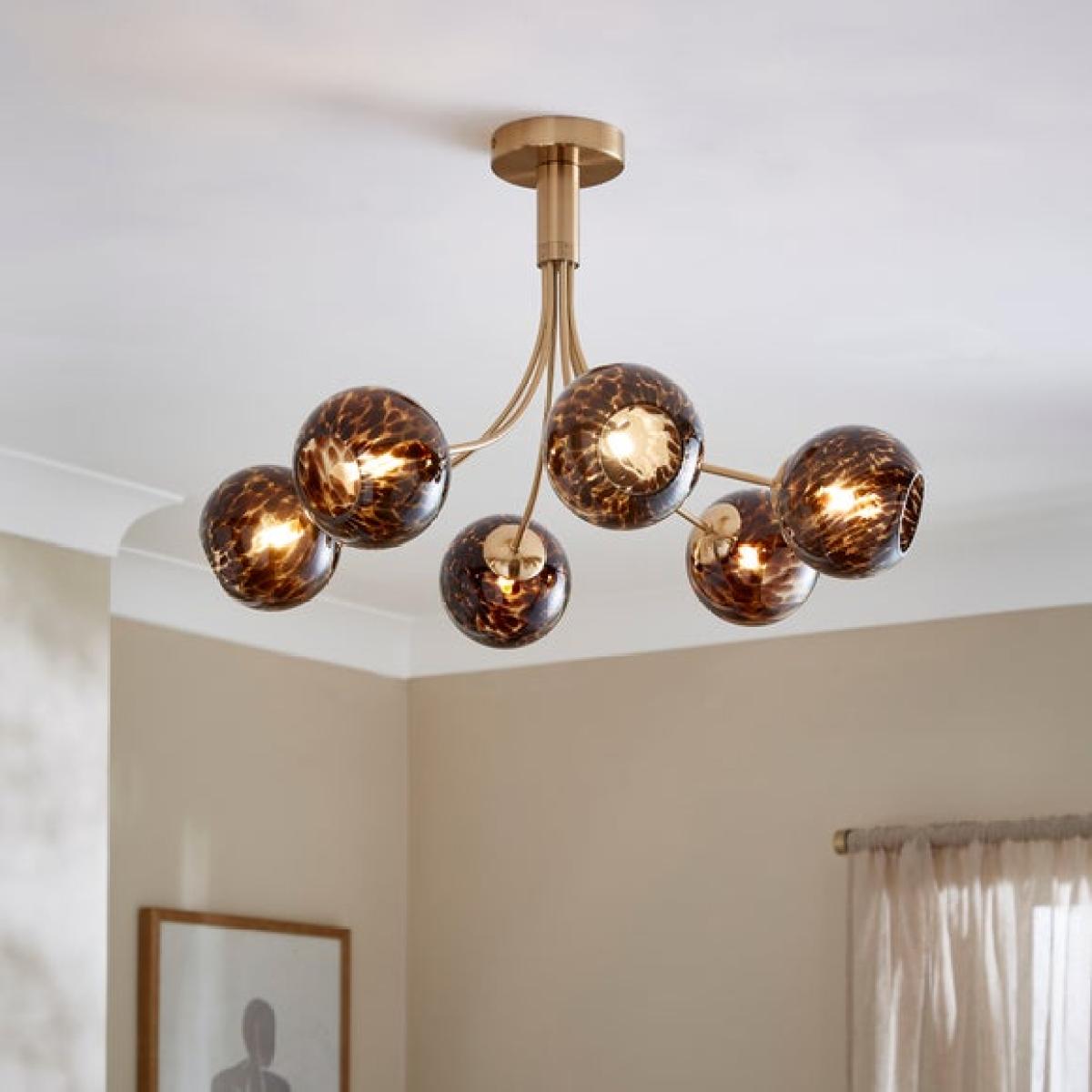 Kira 6 Light Tortoiseshell Ceiling Light – image 1