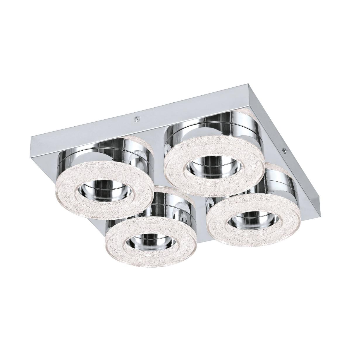 EGLO Fradelo 4-Light LED Rings Chrome And Crystal Ceiling Light Chrome – image 2
