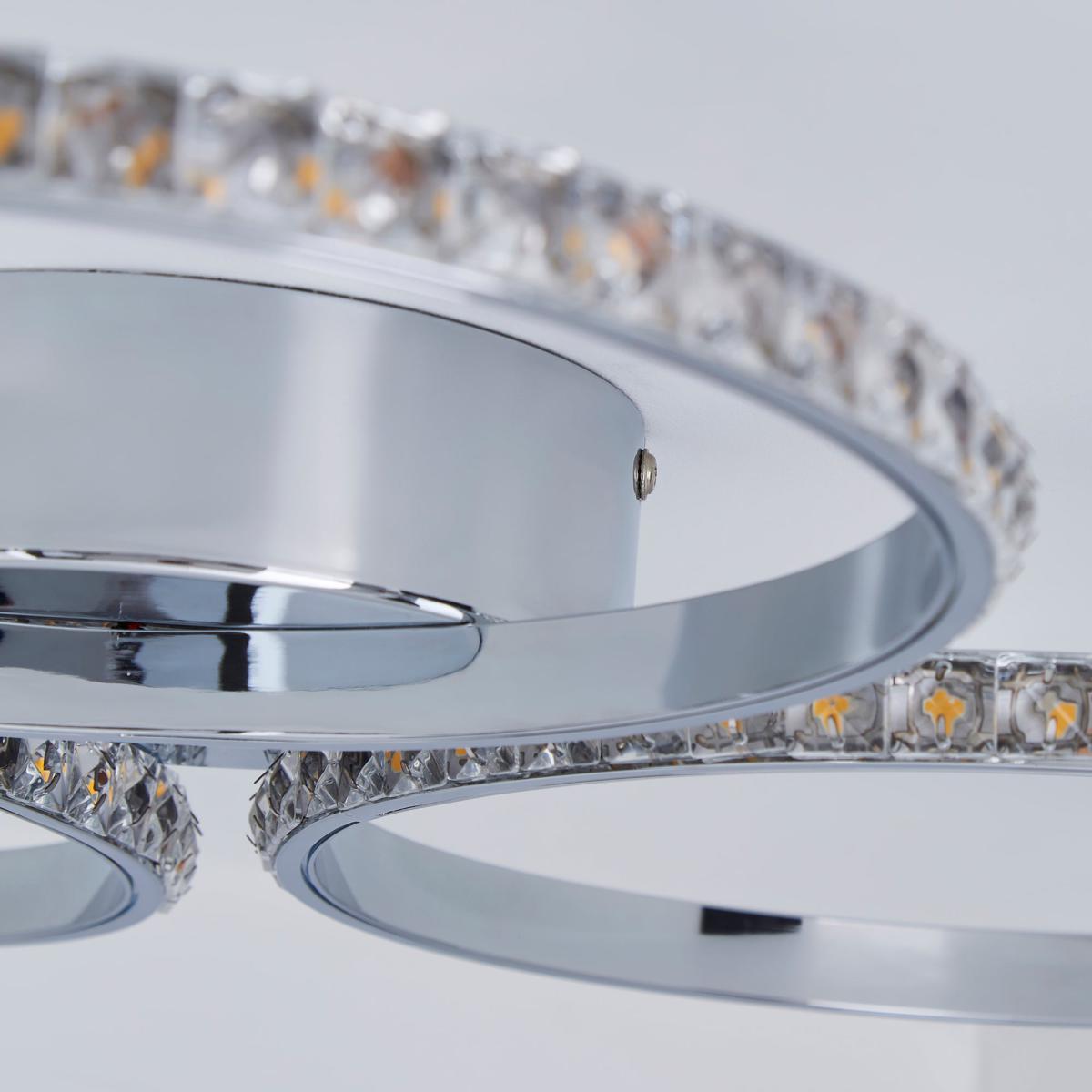 Oraylia 3 Light Integrated LED Hoops Jewel Chrome Ceiling Fitting Chrome – image 4