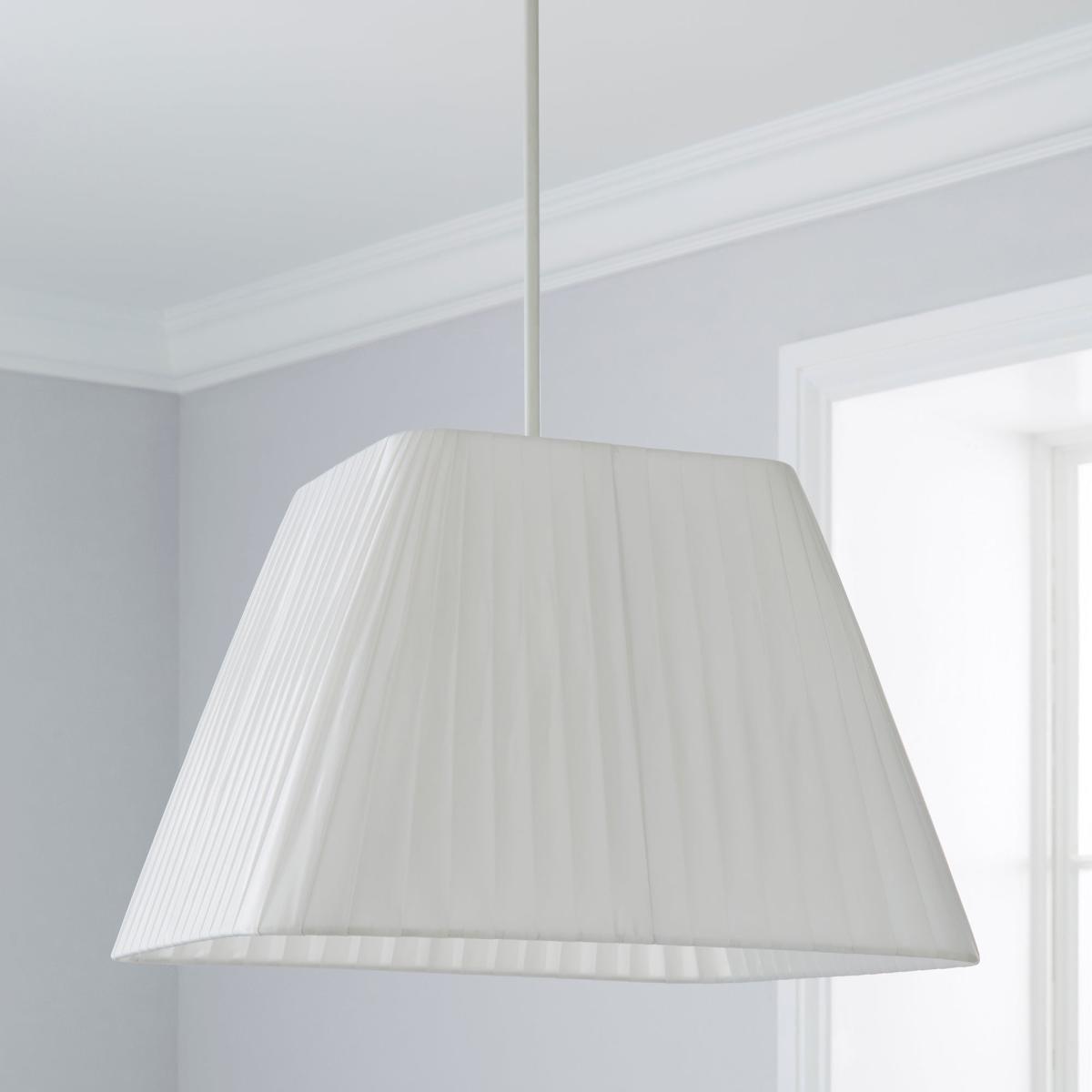 Square Pleat 35cm Tapered Square Ivory Shade Cream – image 2