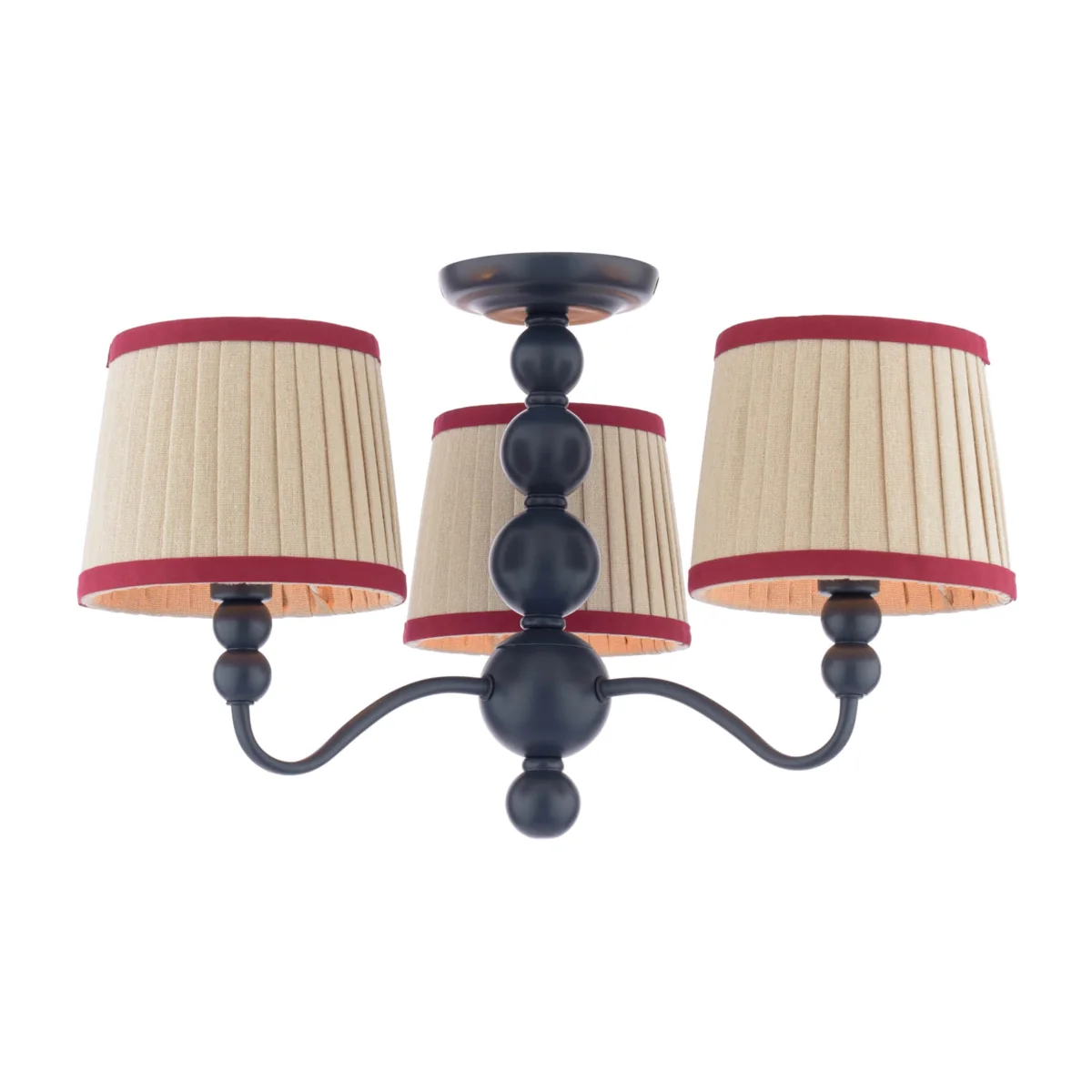 Joules - Harewood Wooden 3 Light Semi Flush Ceiling Light – image 1