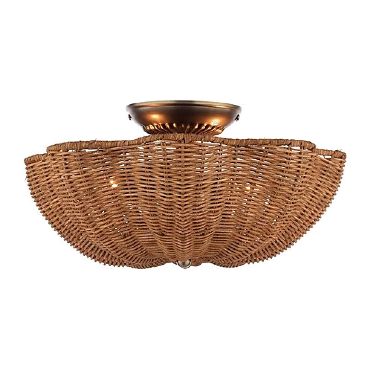 Joules - Braywick Rattan 2 Bulb Flush Ceiling Light