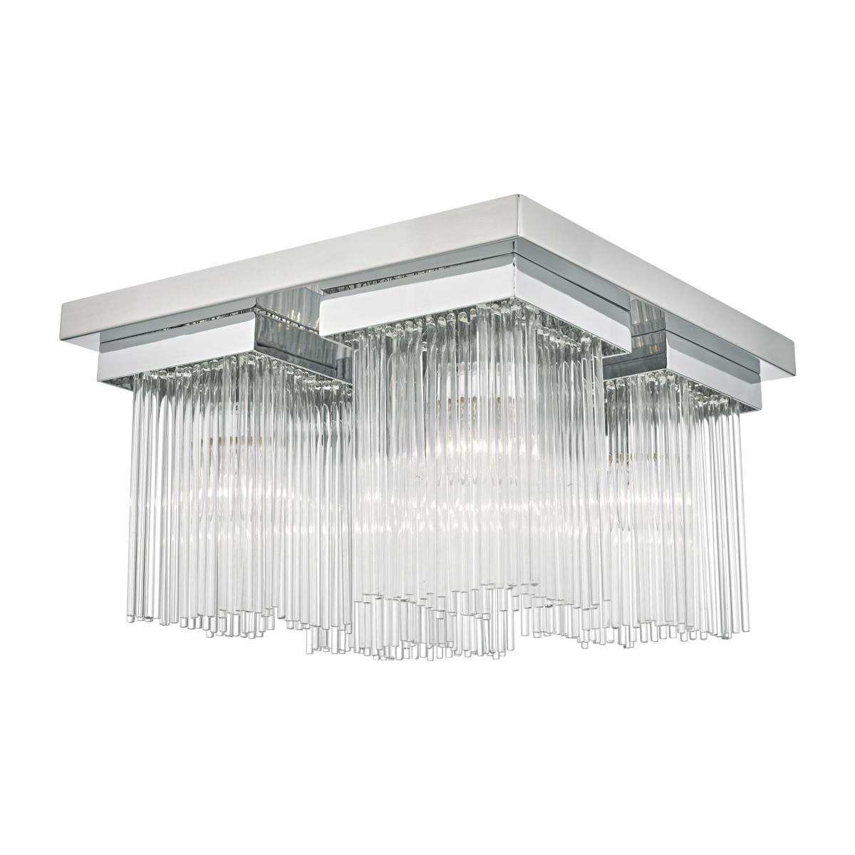 Perla 4 Light Flush Ceiling Light - Clear