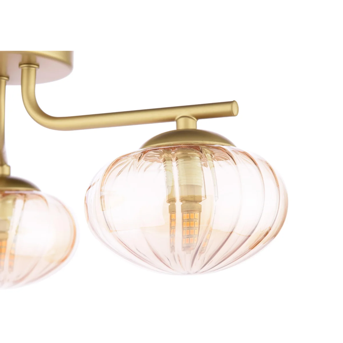 Edin Amber Glass 3 Light Semi Flush Ceiling Light – image 3