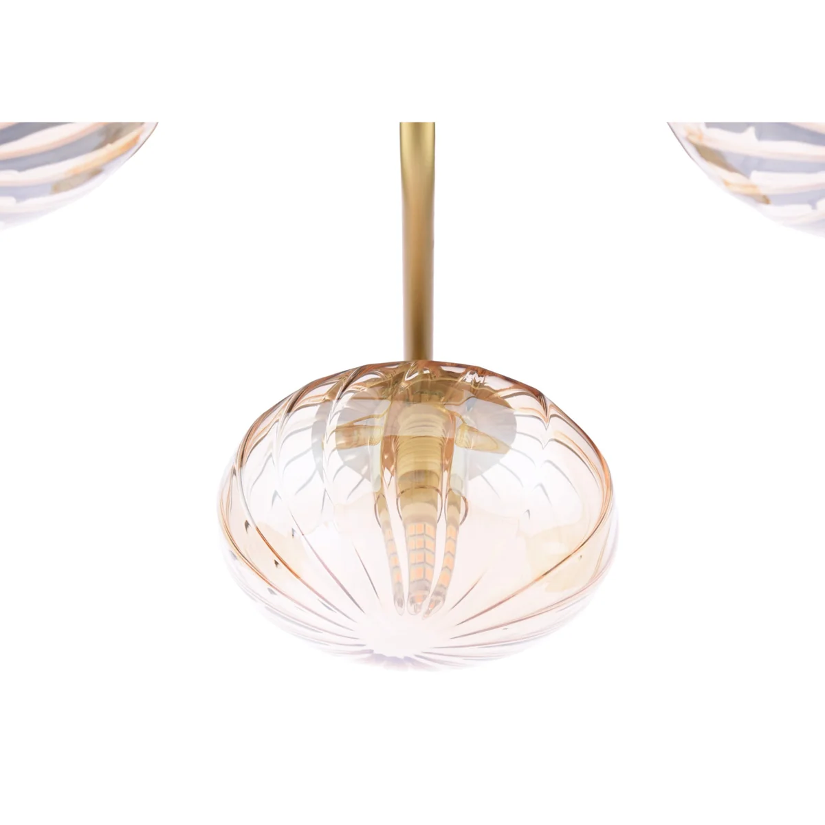 Edin Amber Glass 3 Light Semi Flush Ceiling Light – image 4