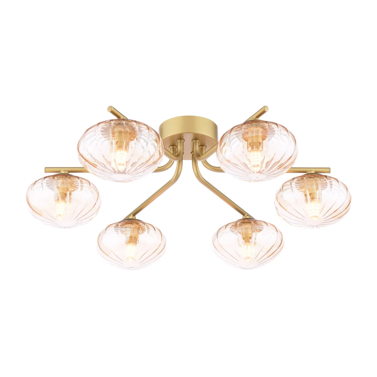Edin Glass 6 Light Semi Flush Ceiling Light – image 1