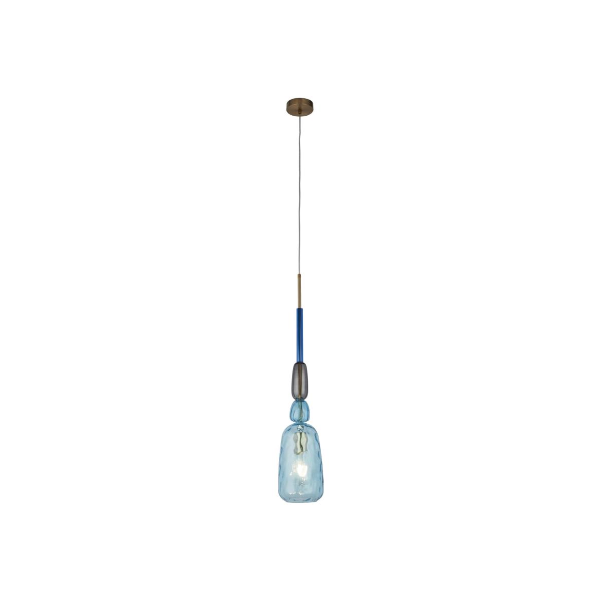 Blue & Grey Glass Pendant Light - Searchlight