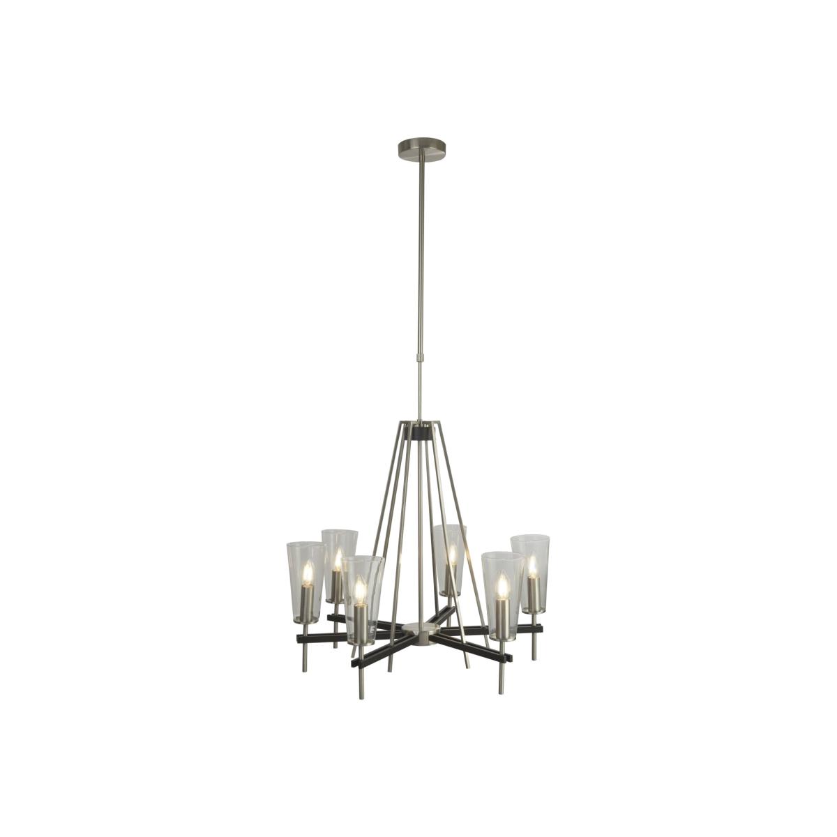 6 Light Glass Chandelier - Danika