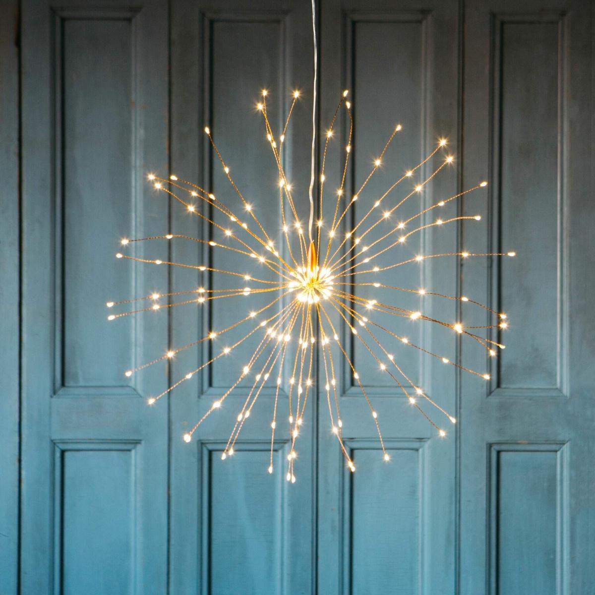 Copper Hanging Starburst Light